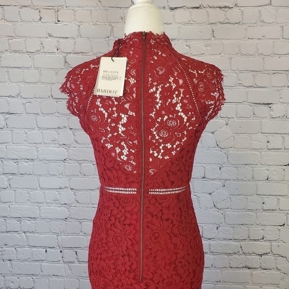𝅺bardot Halter Lace Midi Dress XS - Picture 12 of 14
